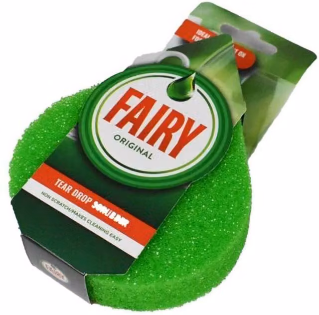 Fairy Teardrop Sponge Scourer - Green and Pink