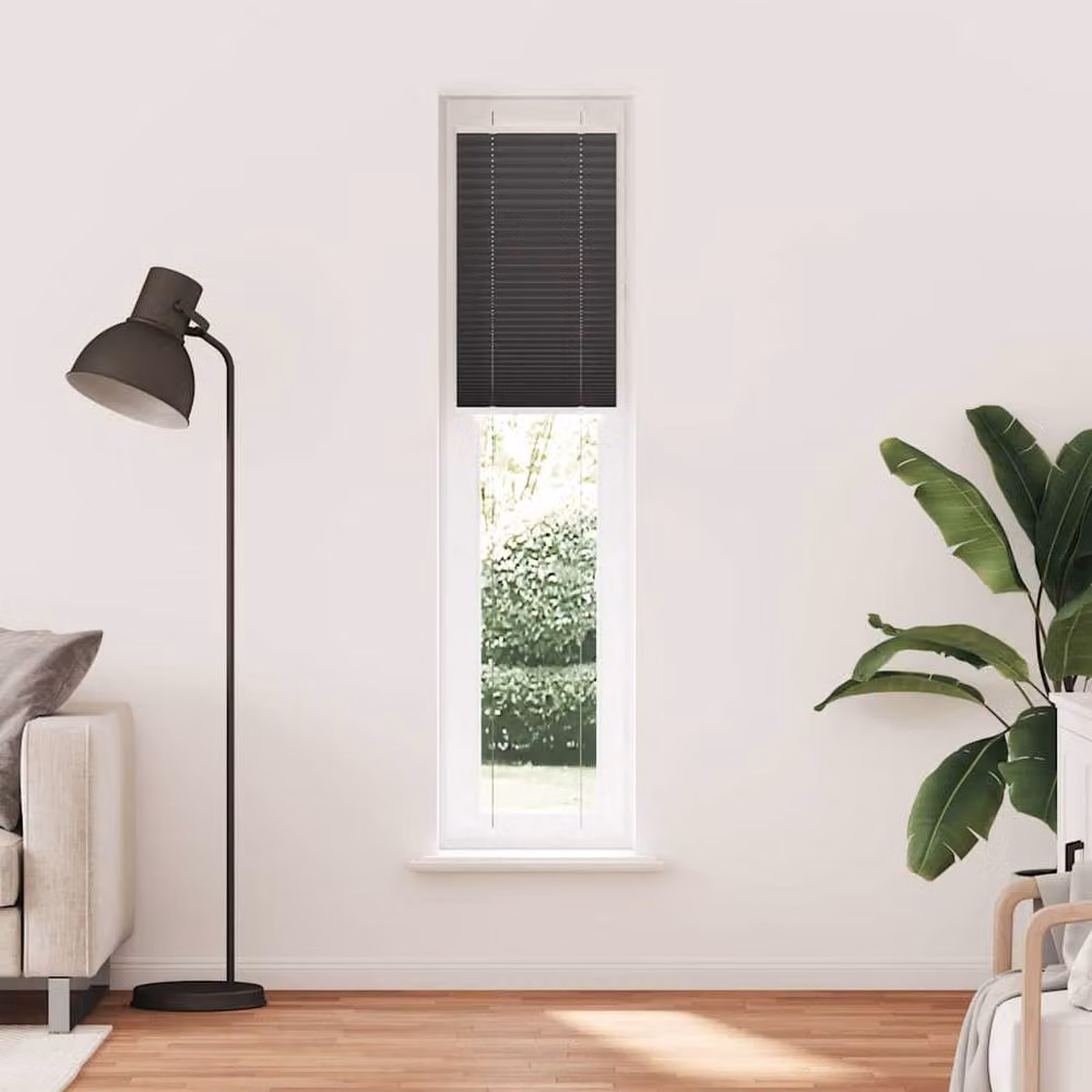 Berkfield Home Single Pleat Black Polyester Fabric Blind, W: 50 cm, H: 200 cm – 3