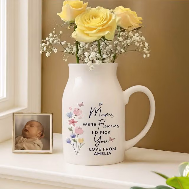 Personalised Memento Company Women's I'd Pick You Ceramic Jug Vase in White