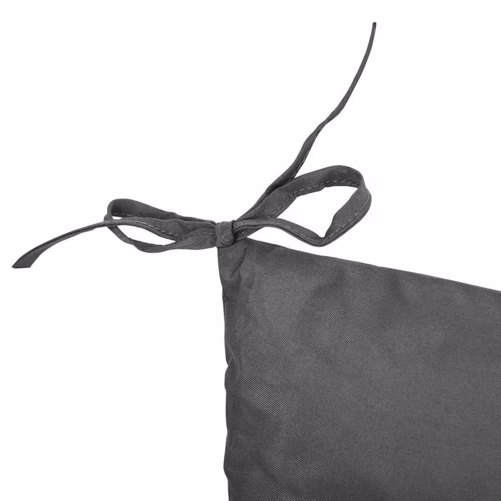 KORVIXA Set of 2 Grey Water-Repellent Cotton Garden Chair Seat Cushions – 5