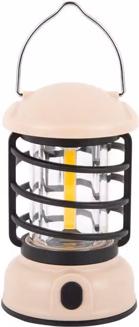 PRESENT TIME Leitmotiv LED Table Lamp Camping Lantern in White and Beige