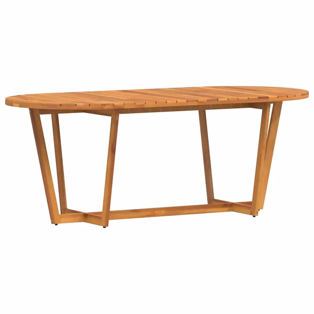 Berkfield Home Garden Oval Acacia Wood Dining Table in Brown, W/D/H: 200 x 90 x 75 cm – 2