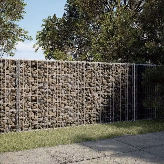 Berkfield Home Silver Galvanised Steel Gabion Basket with Cover, W: 200 cm, D: 50 cm, H: 100 cm – 1