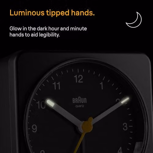 Braun Classic Analogue Alarm Clock with Snooze and Light in Black – 5