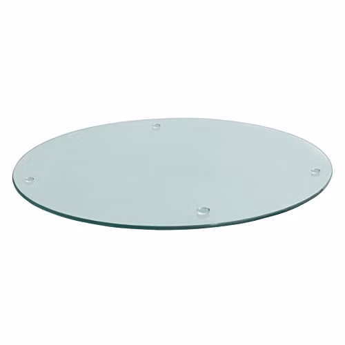 Harbour Housewares Round Glass Chopping Board in Transparent with Non-Slip Feet, Diameter: 30 cm