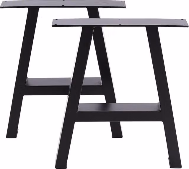 Living and Home Set of 2 Heavy Duty Matt Black Steel Furniture Legs – 1