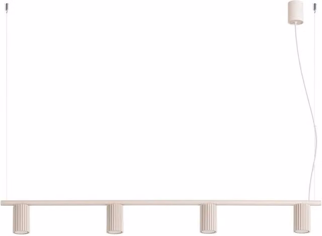 Sollux Lighting minimalist 4-light suspended chandelier in beige, W/D/H: 212 x 122 x 6.5 cm