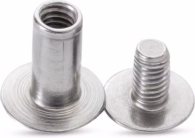 Neel Blue Silver Brass Chicago Screw Rivets, Countersunk Flat Head, 10 Pieces, W/D/H: 9 x 20 mm – 1