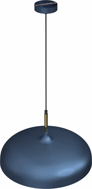 Milagro Lincoln Blue Scandinavian Style Dome Pendant Lamp with Gold Interior, Diameter: 45 cm