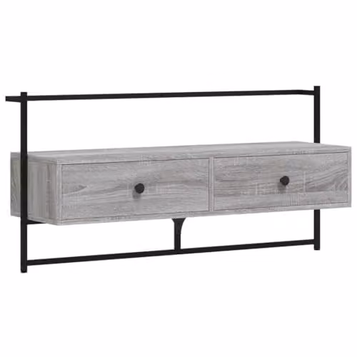 vidaXL Wall-mounted TV Cabinet in Brown and Grey, W: 100.5 cm, D: 30 cm, H: 51 cm