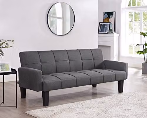Home Detail Levine 3 Seater Click Clack Sofa Bed in Dark Grey Fabric – 2