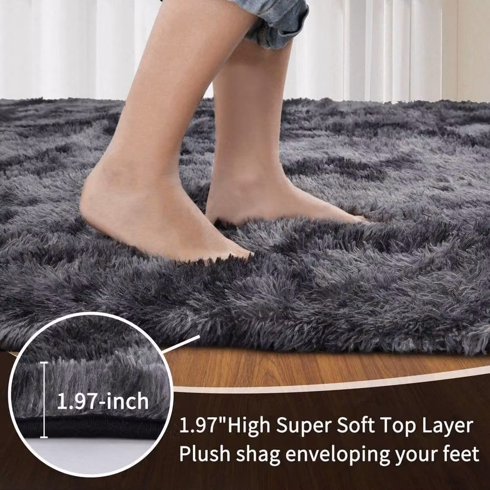 FORGEVIO Dark Grey Rectangular Hall Runner Rug, W: 60 cm, L: 220 cm – 1