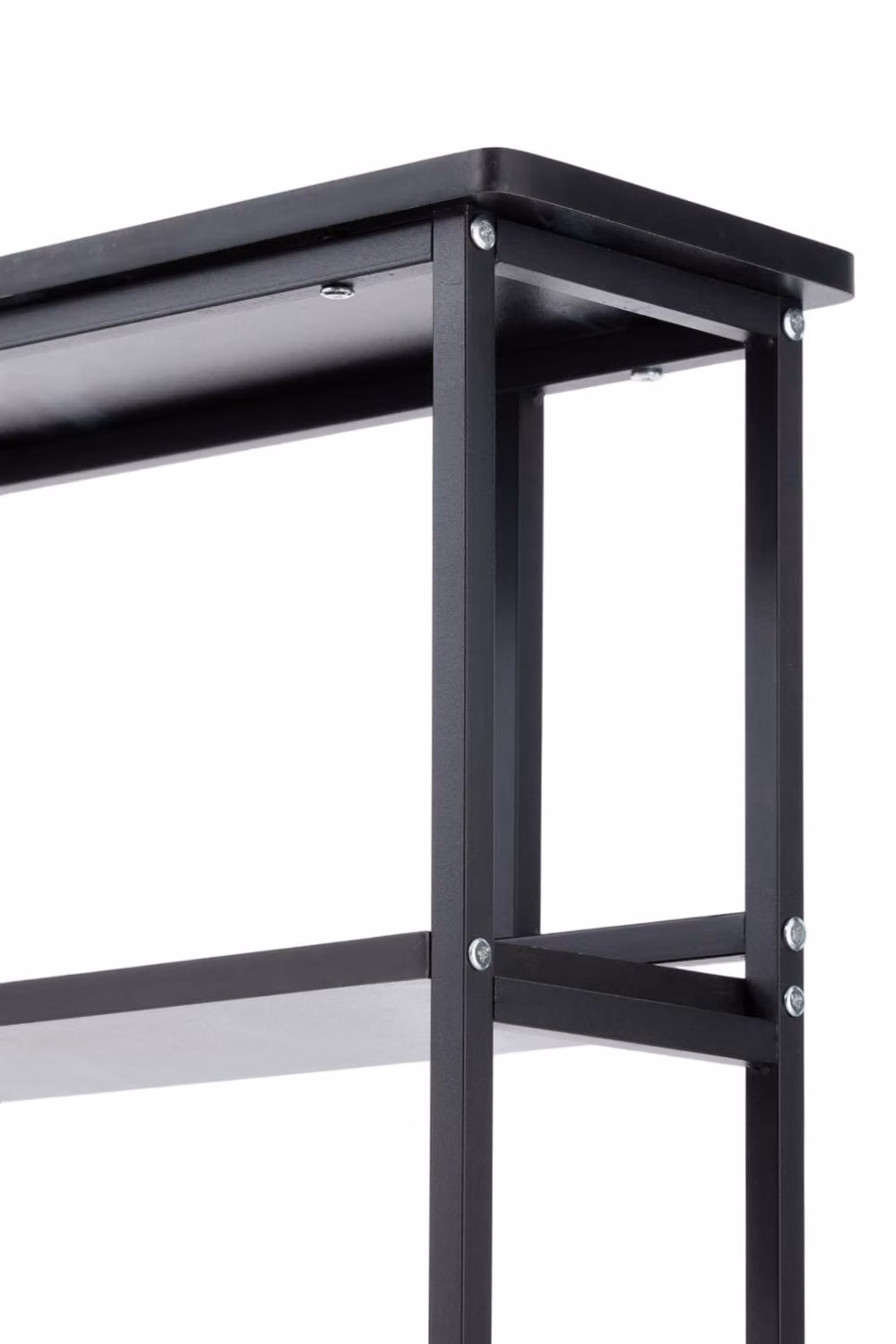 Living and Home 2-Tier Narrow Marble-Effect Console Table in Black – 4