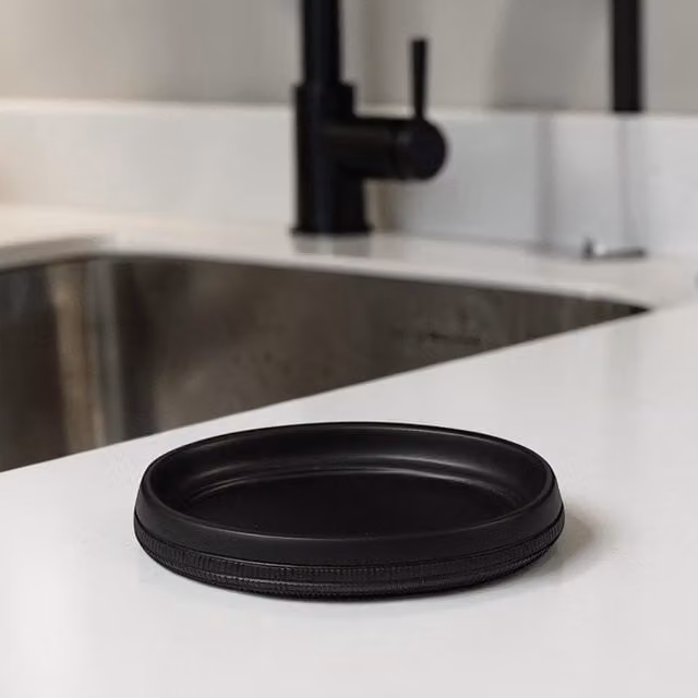 Showerdrape Strata Black Plastic Freestanding Soap Dish