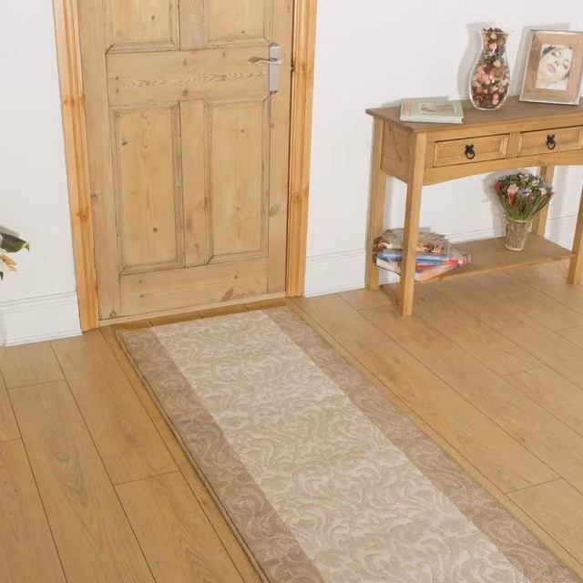 runrug Baroque Hallway Carpet Runner Rug in Ivory/Beige, W: 60 cm, L: 360 cm – 1
