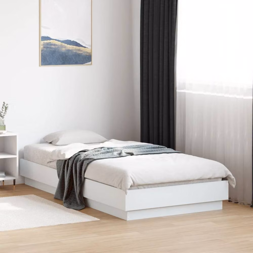 Berkfield Home Small Single Wood Bed Frame, White, W: 75 cm, L: 190 cm – 2