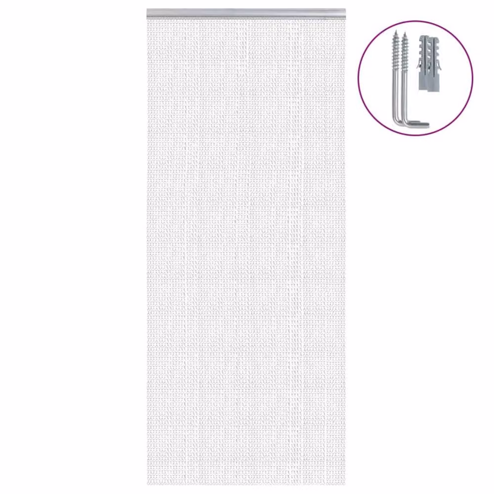 Berkfield Home Durable Chain Door Fly Screen, Silver Aluminium, W: 90 cm, H: 200 cm