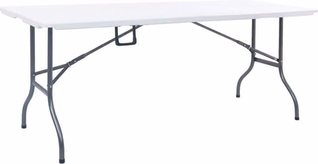Berkfield Home Folding Garden Table in White, W/D/H: 180 x 72 x 72 cm