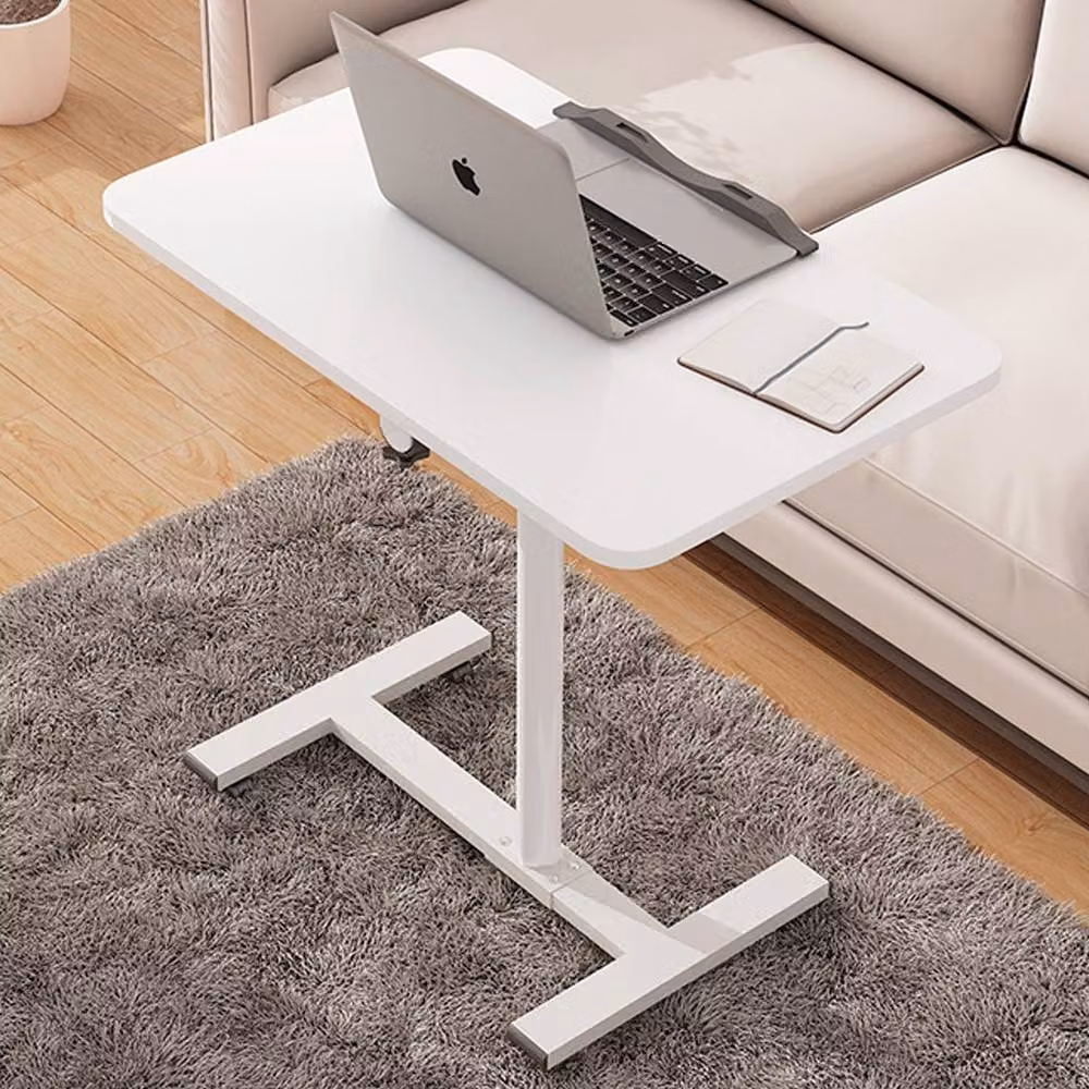 Ventryn White Mobile Adjustable Table with Castors – 4