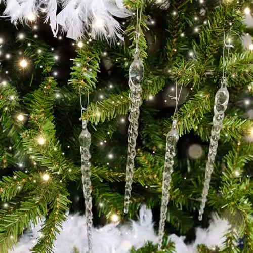 Melody Maison Set of 4 Transparent Acrylic Christmas Icicles, Height: 29 cm – 3
