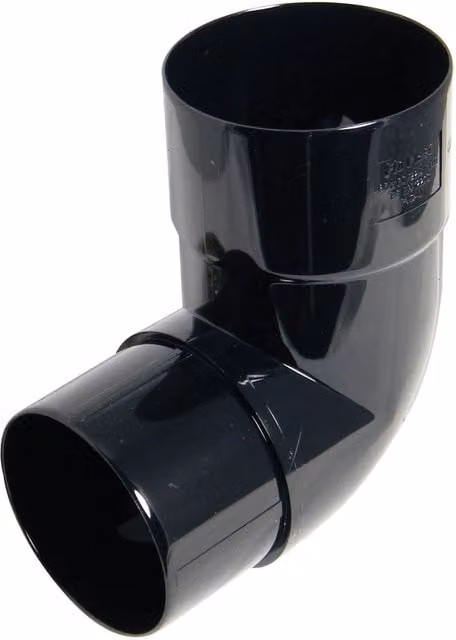 FloPlast Deepflow/Hi-Cap Downpipe Offset Bend, 92.5 Degree, 80mm, Black
