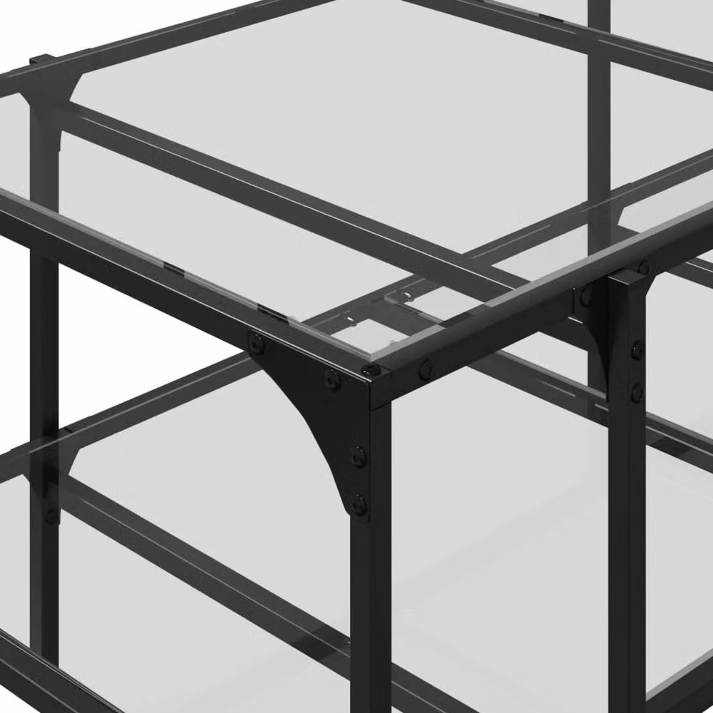 Berkfield Home Modern Rectangular Coffee Table with Transparent Glass Top and Steel Frame, W: 98.5 cm, D: 50 cm, H: 45 cm – 4