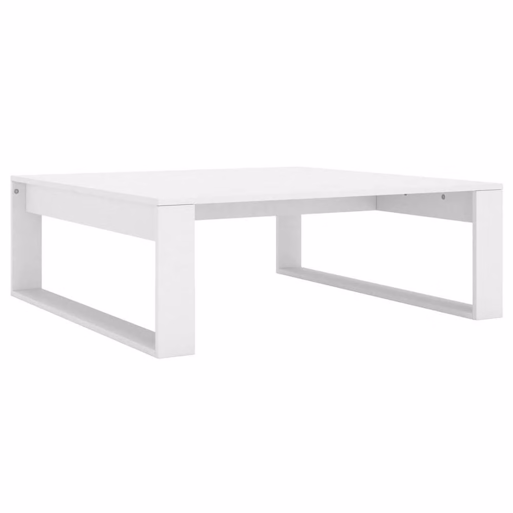 Berkfield Home Decorative White Square Coffee Table in Engineered Wood W/D/H: 100 x 100 x 35 cm – 2