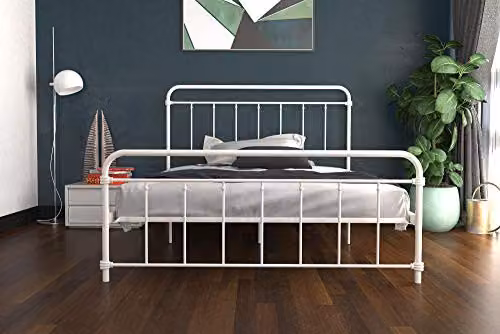 DHP Furniture Wallace Vintage Metal Bed in White, W/D/H: 180 x 200 x 117 cm – 5