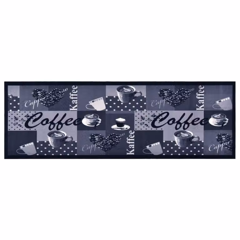 Berkfield Home Washable Abstract Kitchen Carpet, Blue and Multicolour, W: 60 cm, L: 300 cm
