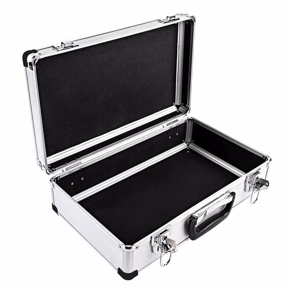 Nordara Large Hard Aluminium Flight Case Lockable Storage Box with Foam in Silver, W/D/H: 24.0 x 12.5 x 12.0 cm – 3