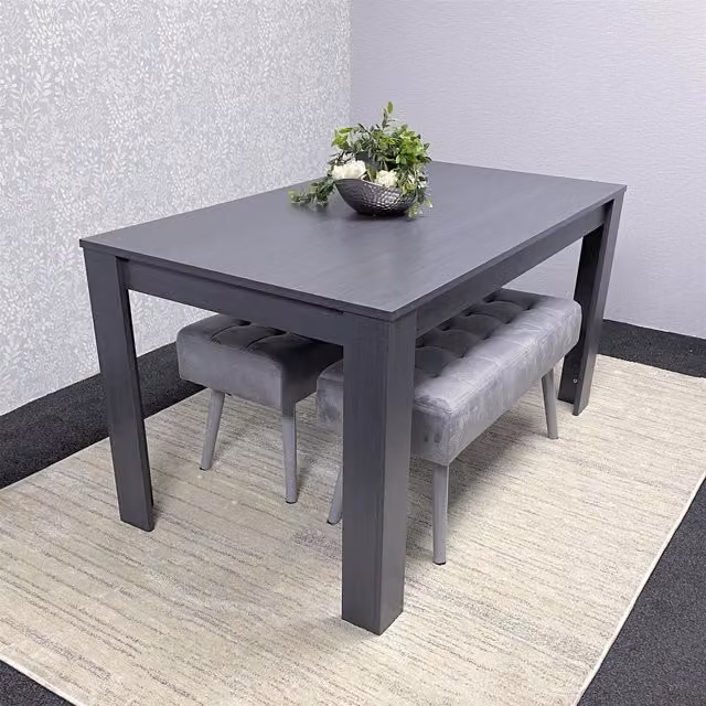 Kosy Koala Arrow Rectangular Dining Table and Bench Set in Anthracite