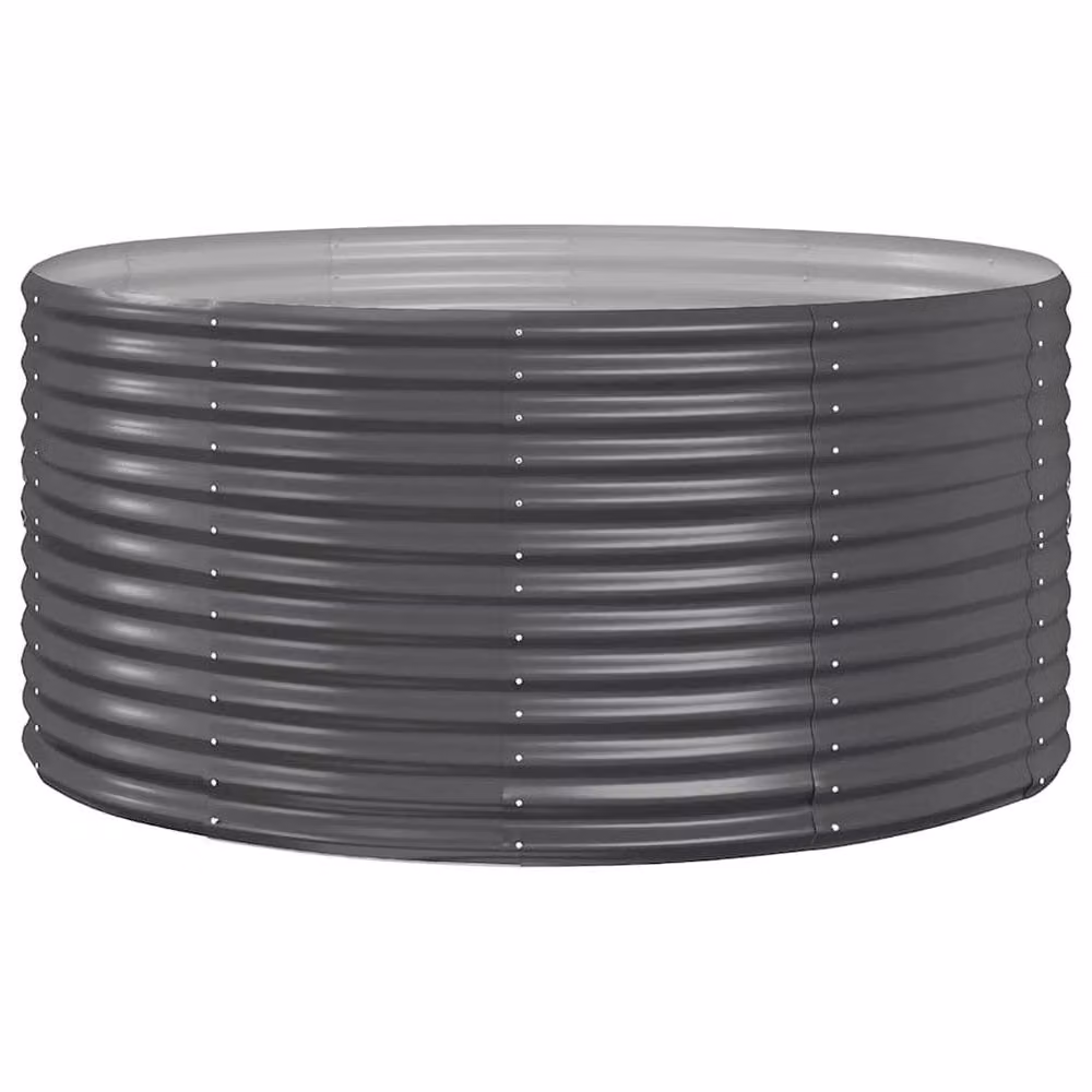 Berkfield Home Garden Anthracite Steel Raised Bed in Dark Grey, W/D/H: 140 x 140 x 68 cm – 3