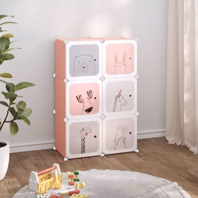 Berkfield Home 6-Cube Storage Cabinet for Kids in Pink – 1