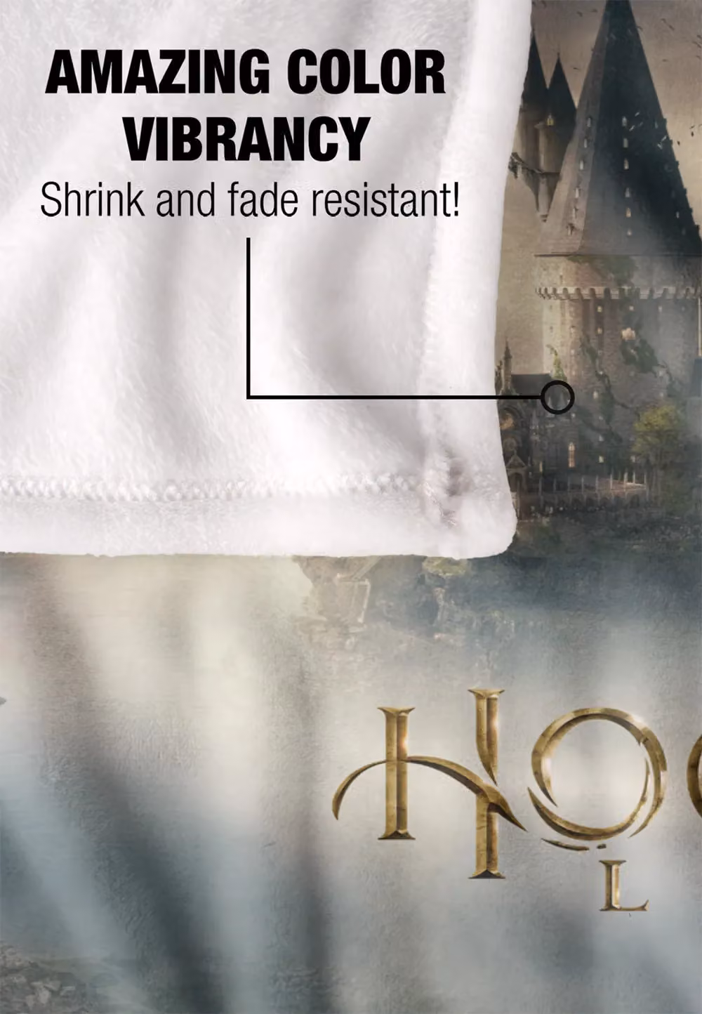 Warner Brothers Hogwarts Legacy Castle Blanket, White, W: 152 cm, D: 127 cm – 4