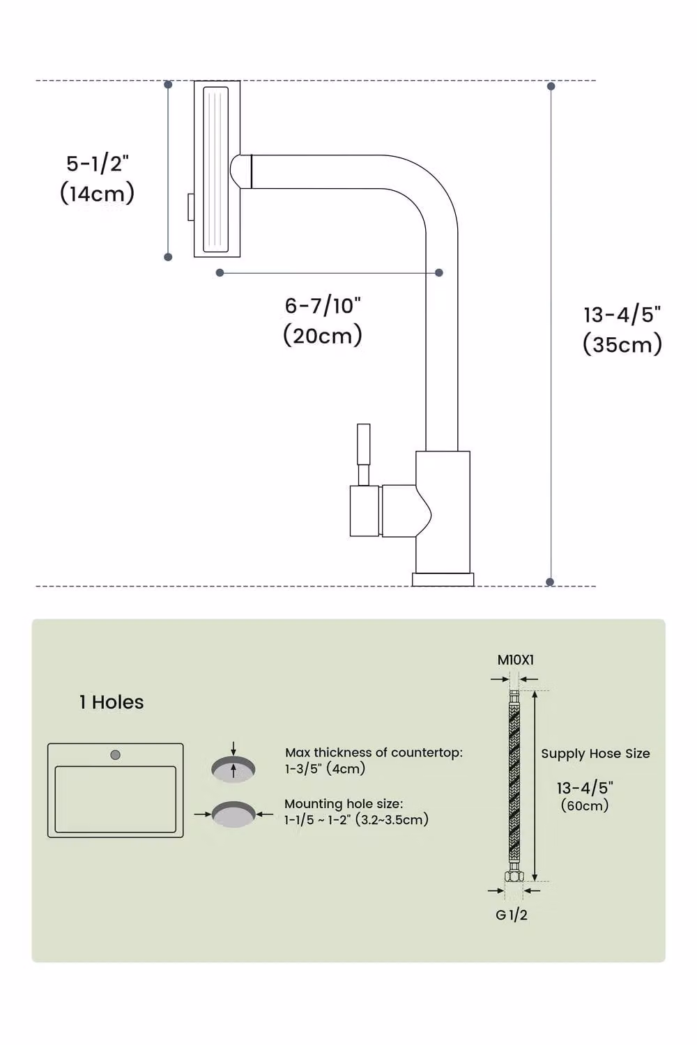 JANLEMNY Waterfall Kitchen Mixer Tap with Pull Out Spout, Brushed Steel in Silver, W: 100 cm, D: 40 cm – 4