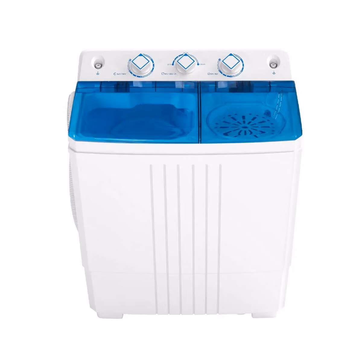 Costway Portable Twin Tub Washing Machine, 8kg Capacity, White and Multicolour Top Loader – 3