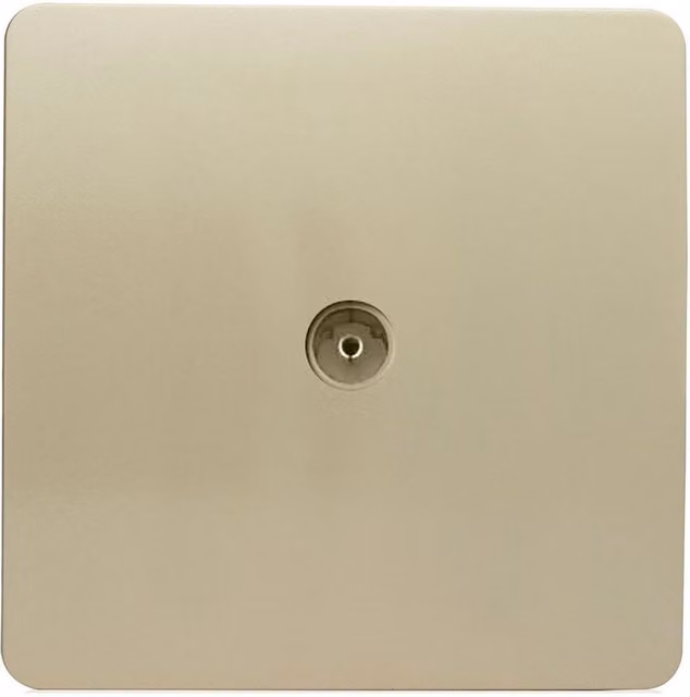 Trendi Switch 1 Gang Female Co-Axial Television Socket in Gold