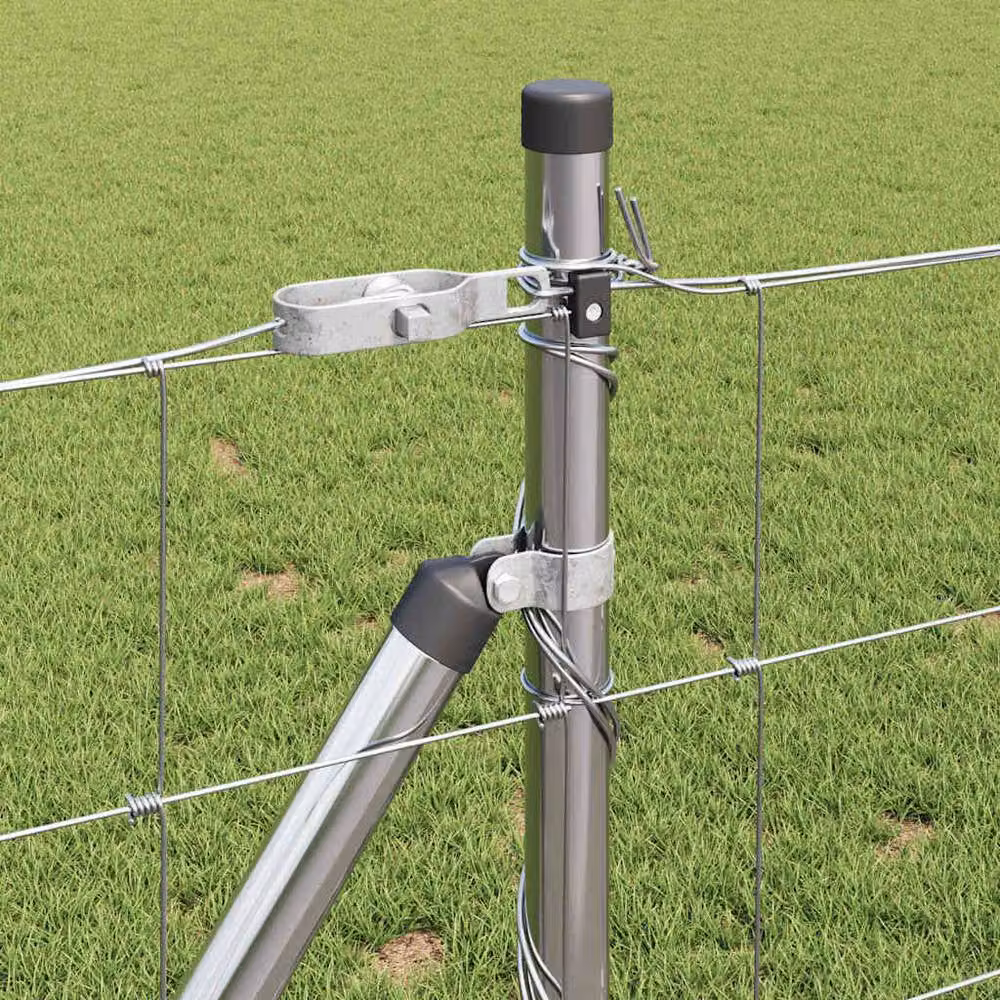 Berkfield Home Field Fence Galvanised Steel in Silver, W: 0.8 m, L: 25 m – 3