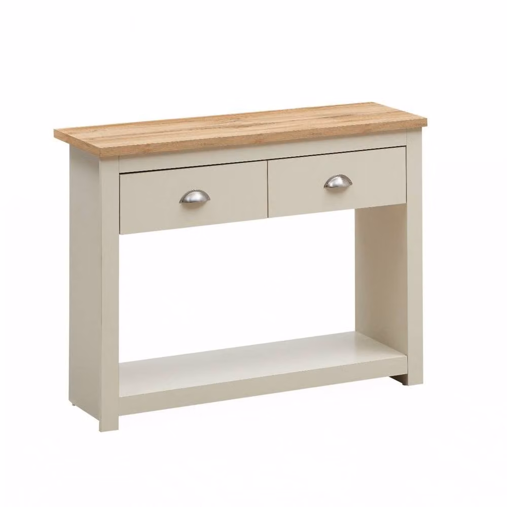 Timber Art Design Lisbon Console Hallway Table with 2 Drawers in Beige – 4