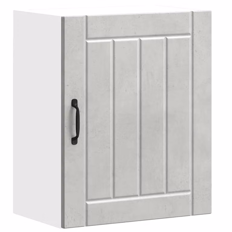 Berkfield Home Lucca Kitchen Wall Cabinet in Concrete Grey with Glass Doors