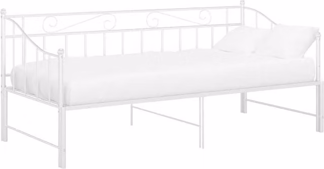 Berkfield Home Modern White Metal Pull-out Sofa Bed Frame W: 90 cm, D: 200 cm