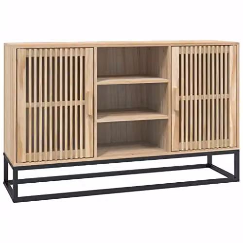 vidaXL Classic Brown Sideboard in Wood and Metal, W/D/H: 105 x 30 x 65 cm – 1