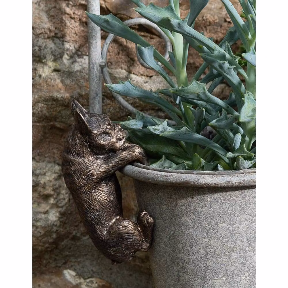 Jardinopia French Bulldog Hanging Plant Pot Hanger in Bronze – 6