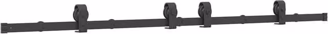 Berkfield Home Sliding Door Hardware Kit, Black Steel, 183 cm – 1
