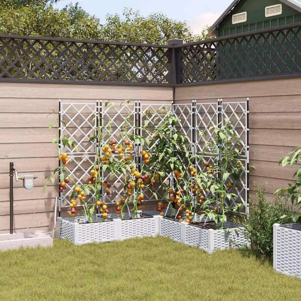 Berkfield Home Garden Planter Set with Water Irrigation System, 5 Pieces, White – 2