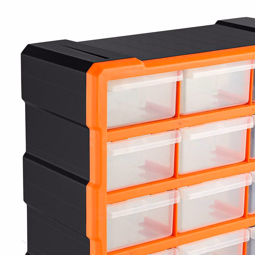 Dprodo 18-Drawer Plastic Storage Cabinet in Orange – 6