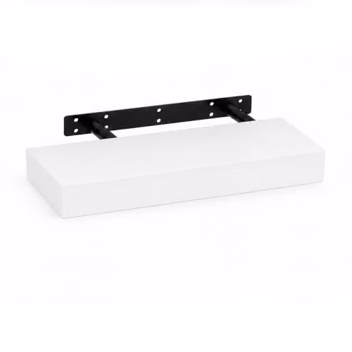 iTrend High Gloss White Floating Wall Shelf, Modern MDF Wall Mounted Storage Shelf for Living Room, Kitchen or Bathroom, Pack of 1, Width: 30 cm – 1