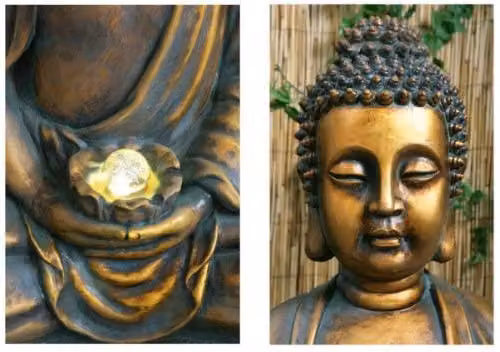 Primrose Buddha Cascade Water Feature in Gold and Bronze Finish, Height: 93 cm – 6
