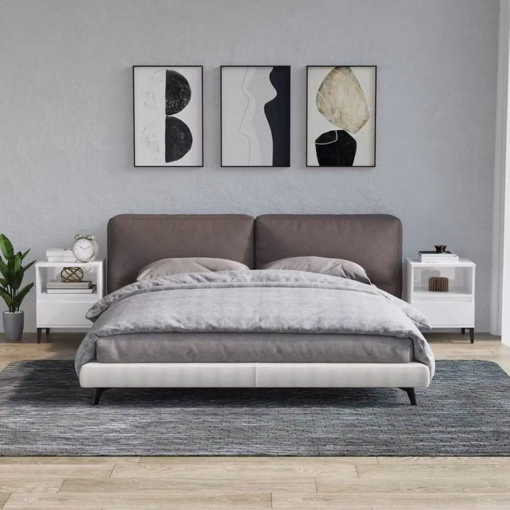 Berkfield Home Elegant Bedside Cabinets, 2 Piece Set, High Gloss White, W: 40 cm, D: 35 cm, H: 50 cm – 2