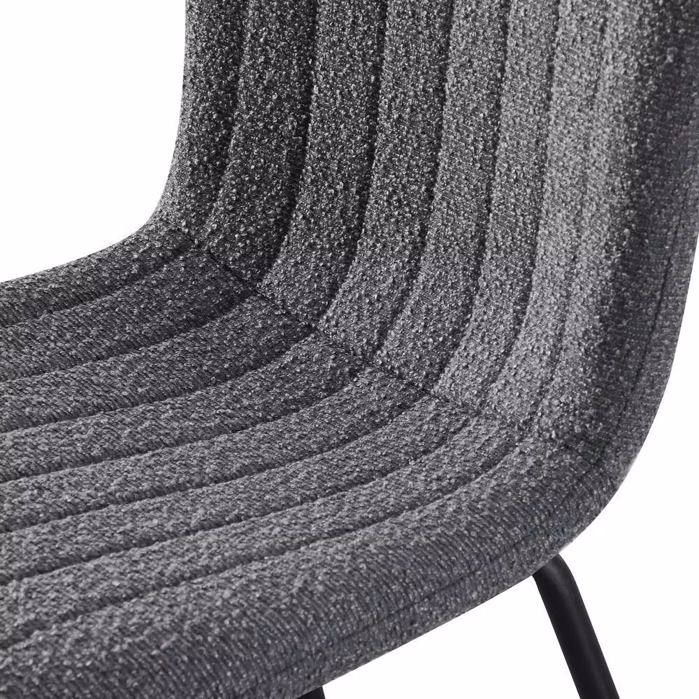 MCC Direct Bella Luxe Set of 2 Modern Fabric Dining Chairs in Grey – 3